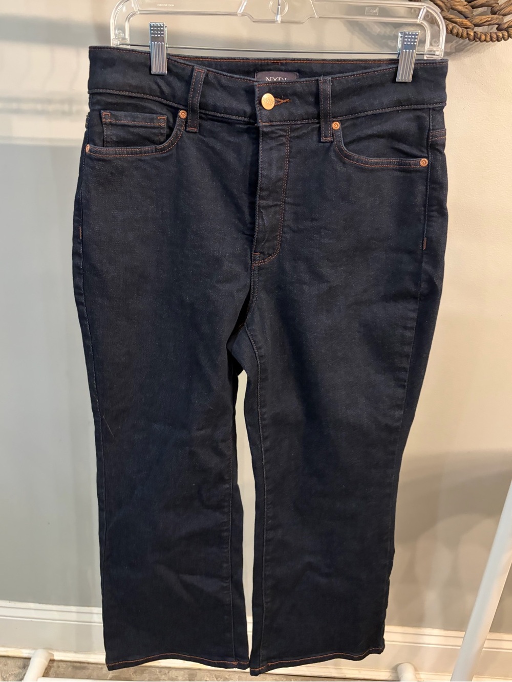 NYDJ Dark Indigo flare Jeans lift x tuck size 8